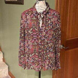 Anthropologie Maeve Multicolor Floral Top, Size 8